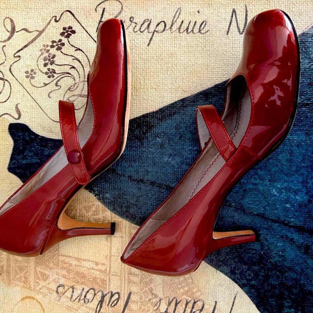 BP Mary Jane patent leather red heels size 6.5